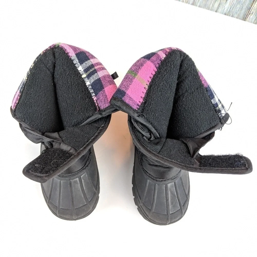 US Polo Assn Black & Pink Lil Summit Snow Boots retro gorpcore y2k 90s vintage‎